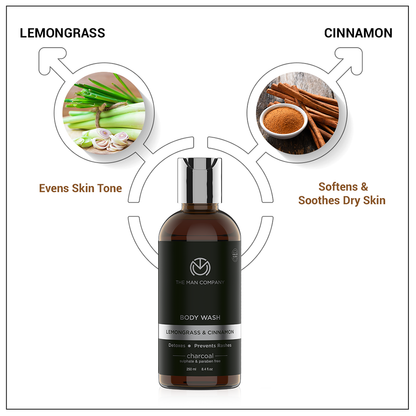 CHARCOAL BODY WASH | LEMONGRASS & CINNAMON 250ML