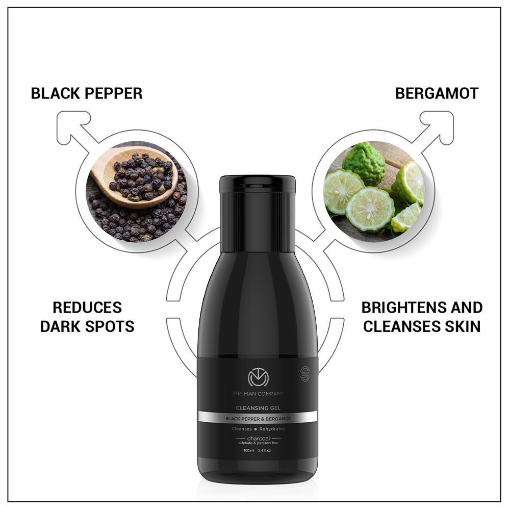 CHARCOAL CLEANSING GEL | BLACK-PEPPER & BERGAMOT 100ML