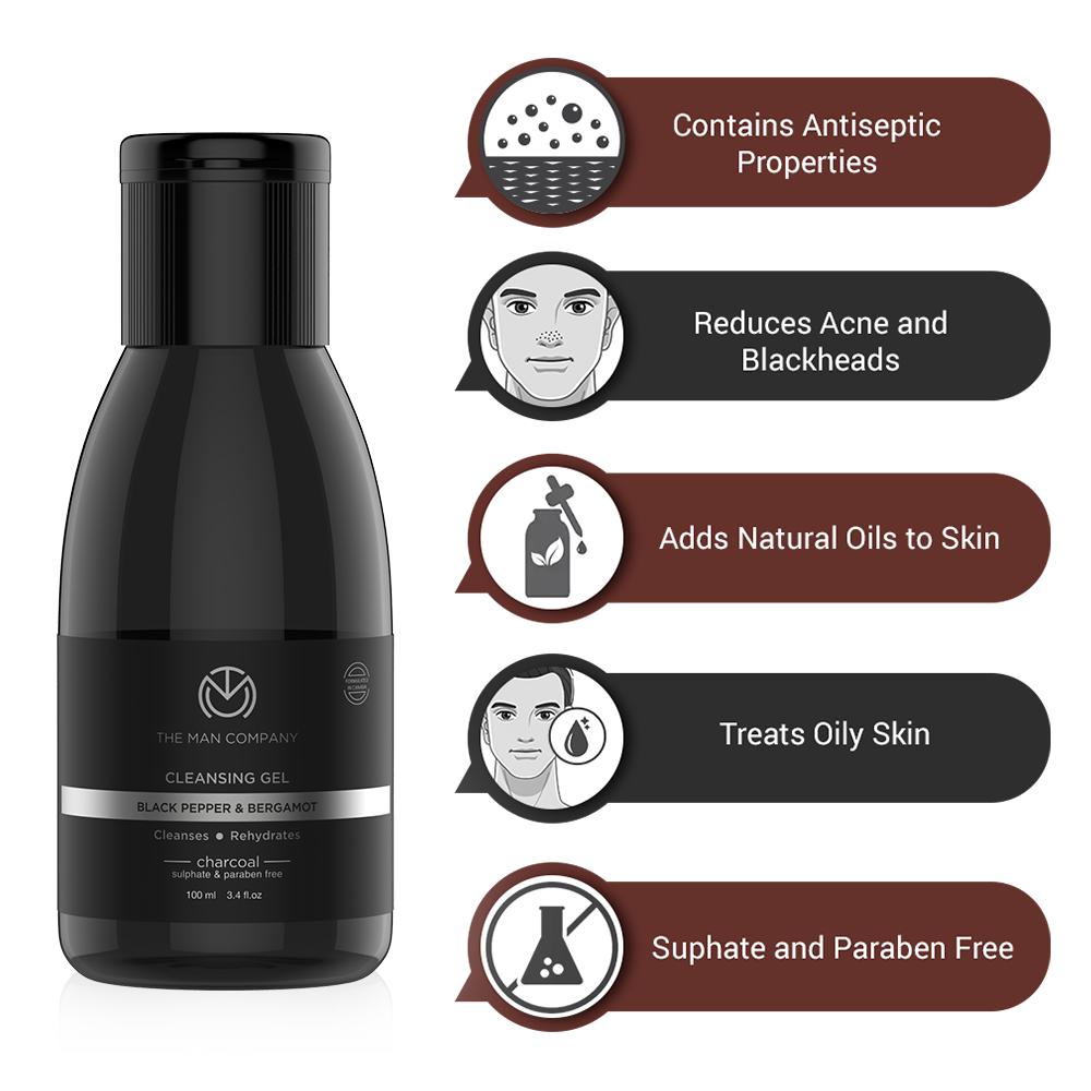 CHARCOAL CLEANSING GEL | BLACK-PEPPER & BERGAMOT 100ML