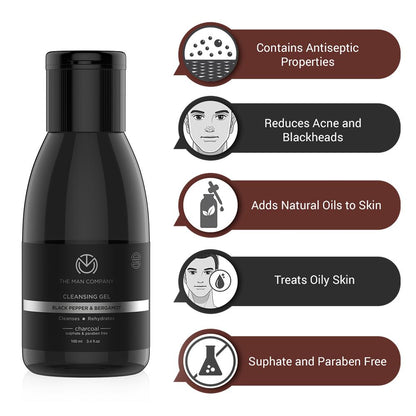 CHARCOAL CLEANSING GEL | BLACK-PEPPER & BERGAMOT 100ML