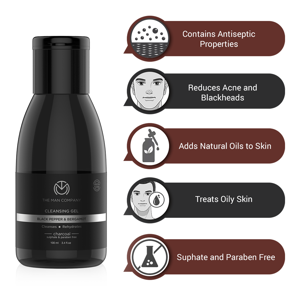 CHARCOAL CLEANSING GEL | BLACK-PEPPER & BERGAMOT 100ML