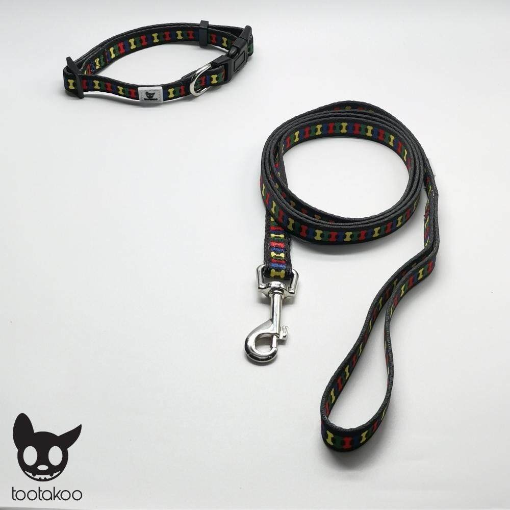 DOG COLLAR & LEASH SET Bones