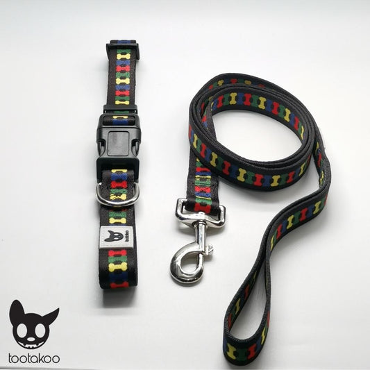 DOG COLLAR & LEASH SET Bones