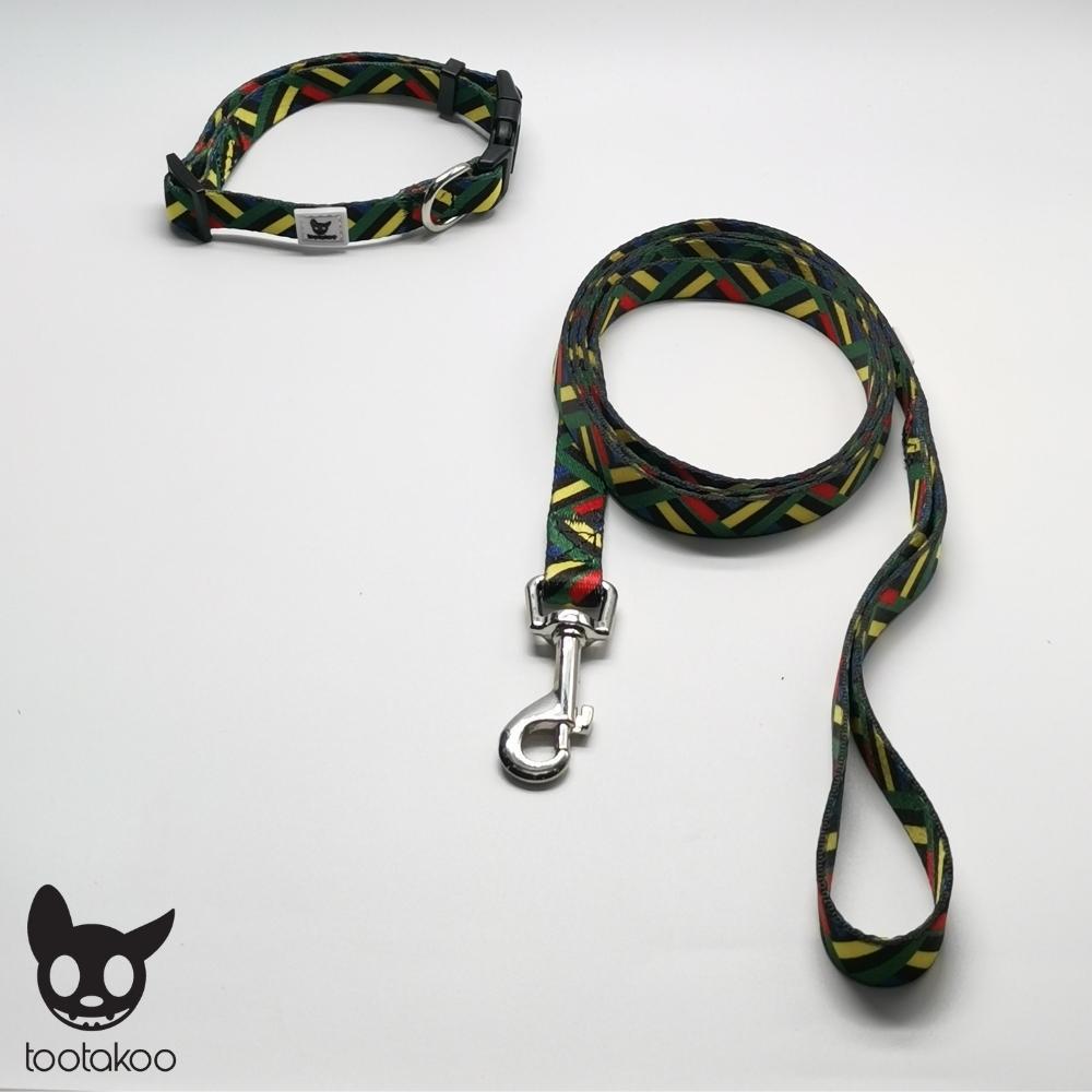 DOG COLLAR & LEASH SET Geometric