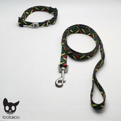 DOG COLLAR & LEASH SET Geometric