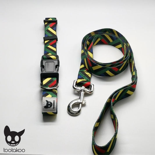 DOG COLLAR & LEASH SET Geometric