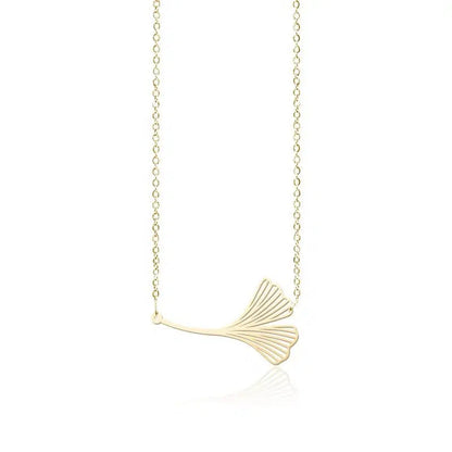 FLYING GINKGO PENDANT SMALL GOLD WITH CHAIN