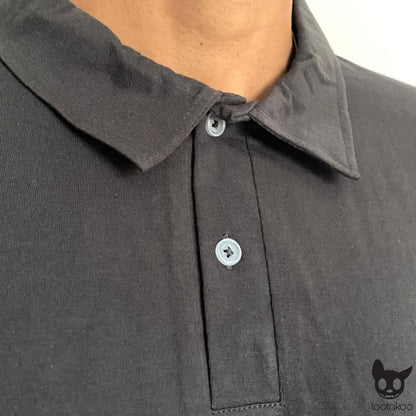 HOOMAN ESSENTIALS (HE) COTTON POLO SHIRT ANTHRACITE GREY