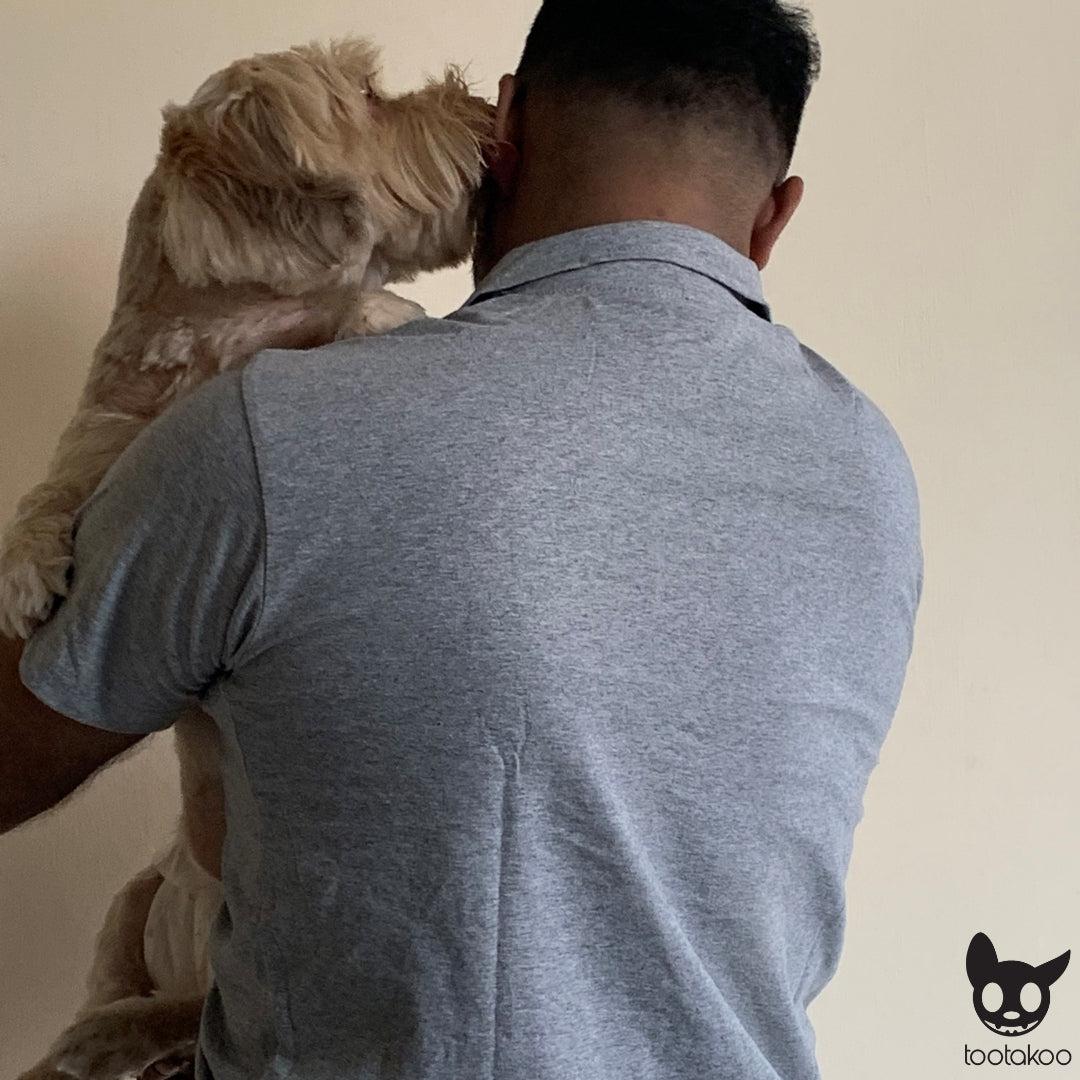 HOOMAN ESSENTIALS (HE) COTTON POLO SHIRT GREY MELANGE