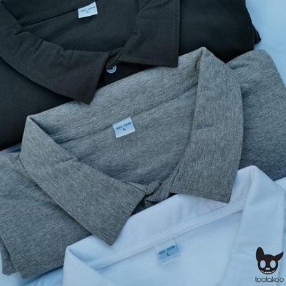 HOOMAN ESSENTIALS (HE) COTTON POLO SHIRT GREY MELANGE