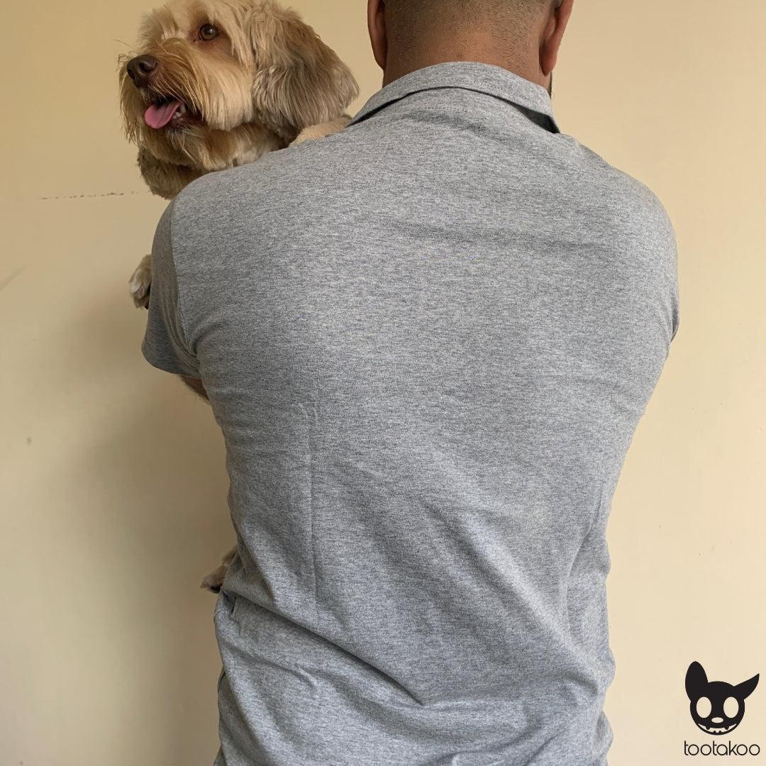 HOOMAN ESSENTIALS (HE) COTTON POLO SHIRT GREY MELANGE