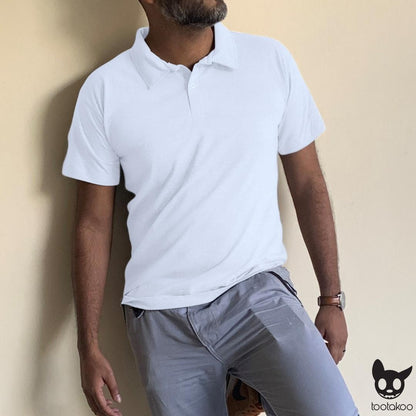 HOOMAN ESSENTIALS (HE) COTTON POLO SHIRT WHITE