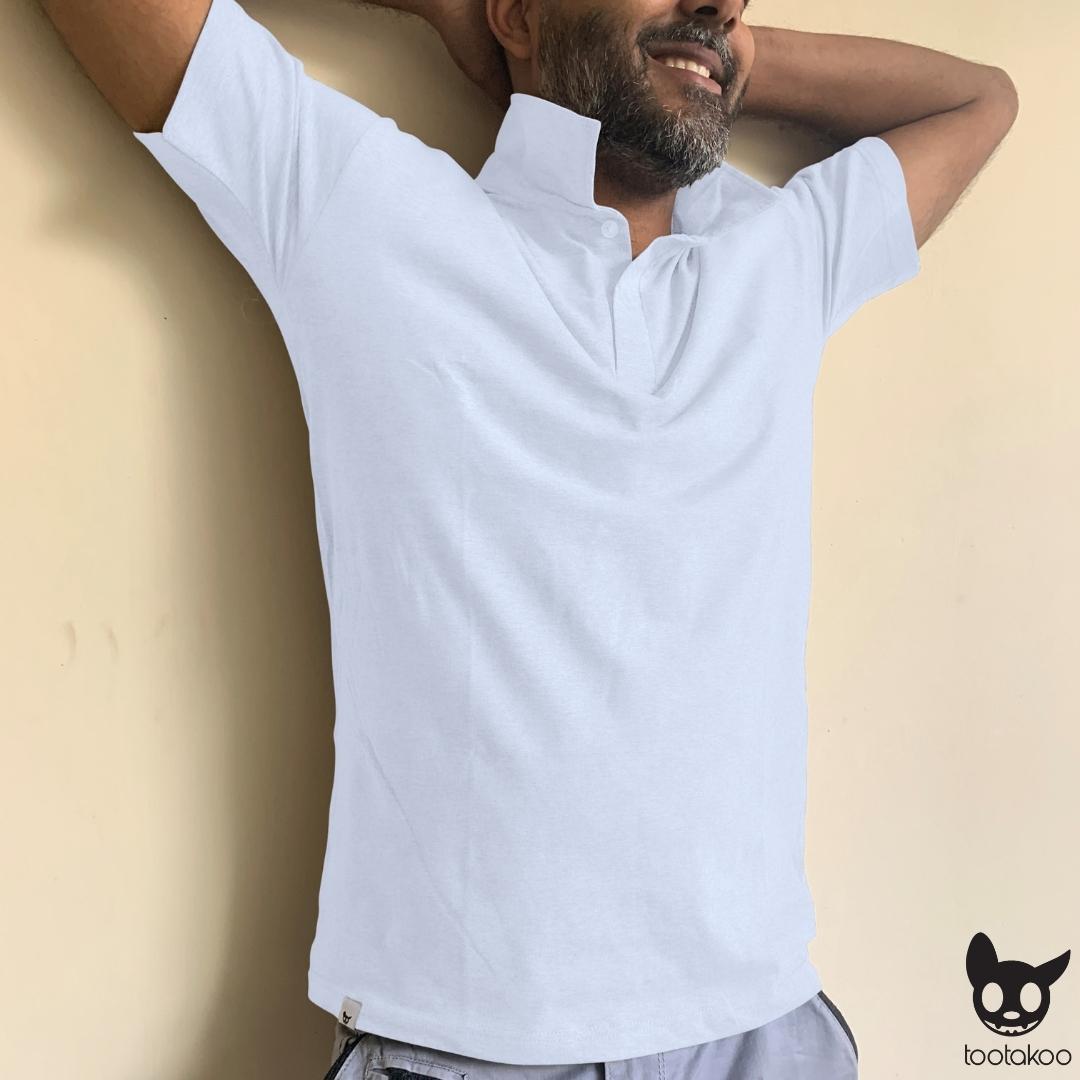 HOOMAN ESSENTIALS (HE) COTTON POLO SHIRT WHITE