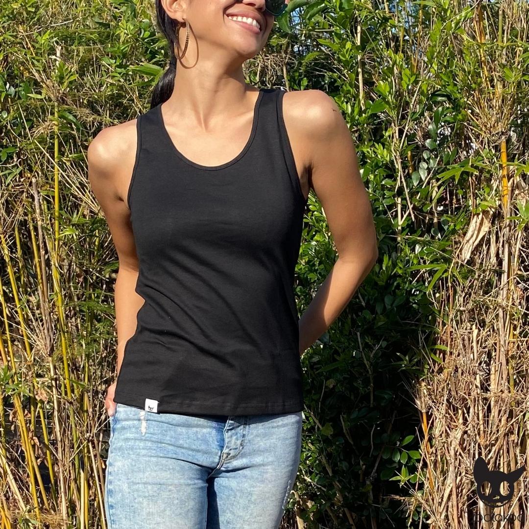 HOOMAN ESSENTIALS (SHE) RIBBED TANK TOP BLACK