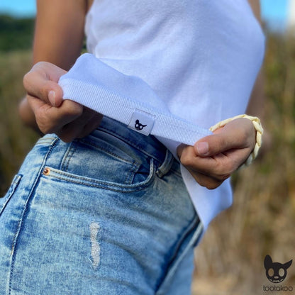 HOOMAN ESSENTIALS (SHE) RIBBED TANK TOP WHITE