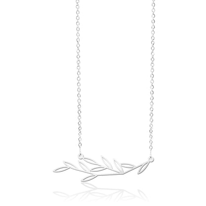 LEAFY PENDANT SMALL SILVER WITH CHAIN