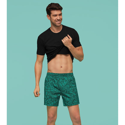 PACK OF 2 SUPER COMBED COTTON BOXER SHORTS: ALMOND / STREET LAMP