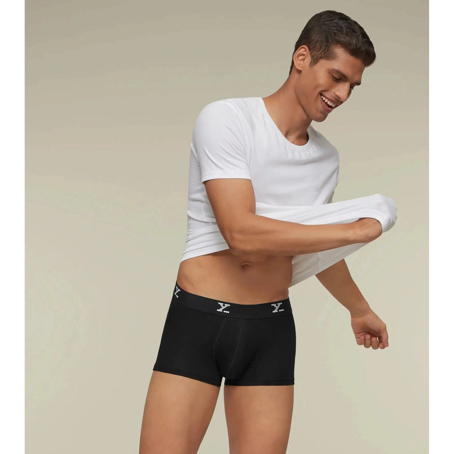 PACK OF 2 TENCEL™ TRUNKS- : ACE BLACK KNIGHT / POLAR WHITE