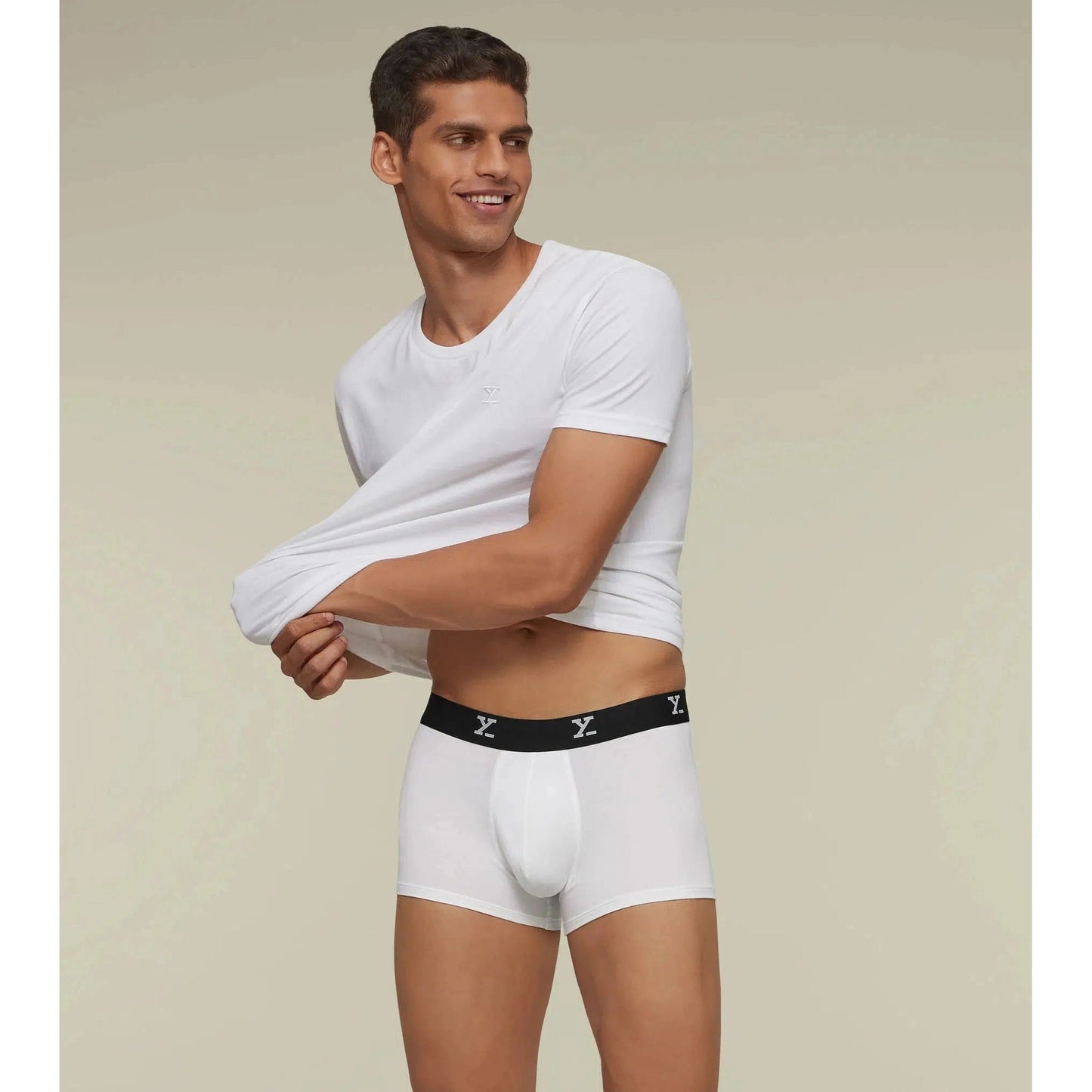 PACK OF 2 TENCEL™ TRUNKS- : ACE BLACK KNIGHT / POLAR WHITE
