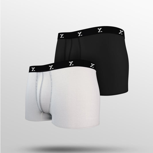 PACK OF 2 TENCEL™ TRUNKS- : ACE BLACK KNIGHT / POLAR WHITE