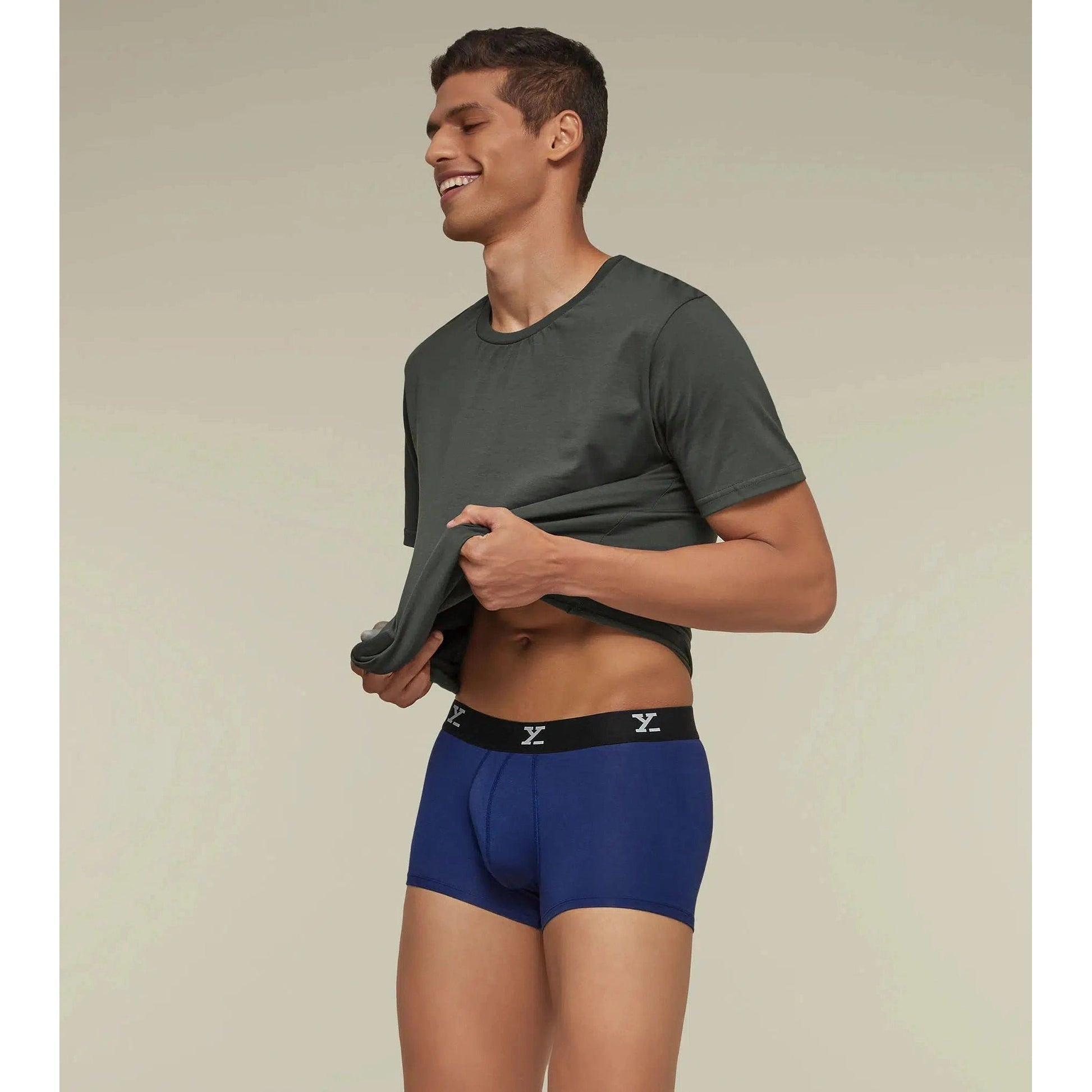 PACK OF 2 TENCEL™ TRUNKS- : ACE CHARCOAL GREY /TWILIGHT BLUE