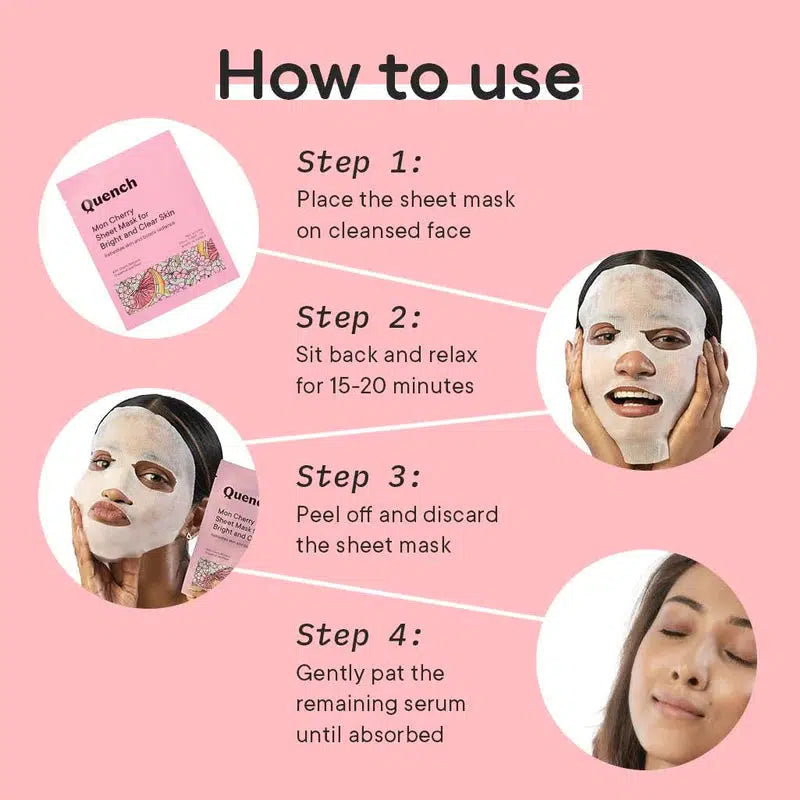 QUENCH MON CHERRY SHEET MASK FOR BRIGHT AND CLEAR SKIN