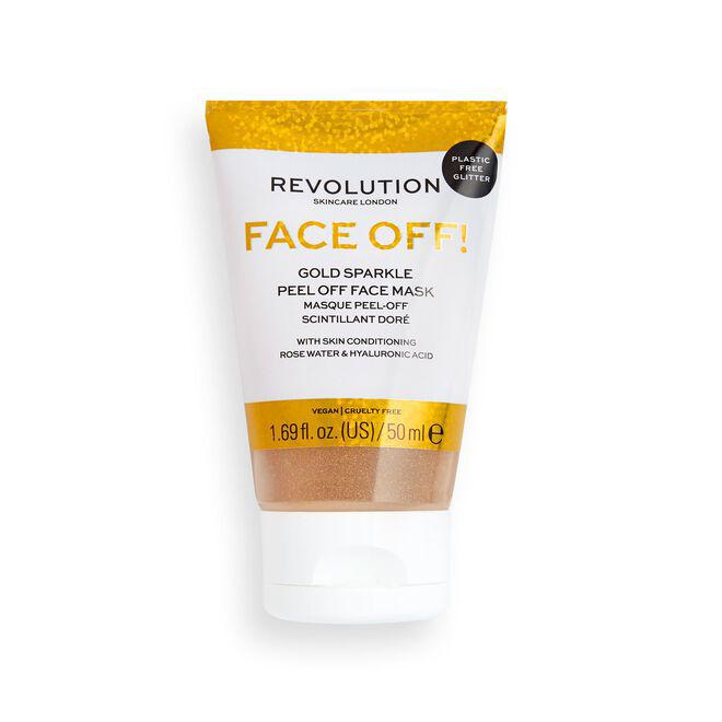 REVOLUTION SKINCARE GOLD GLITTER FACE OFF MASK