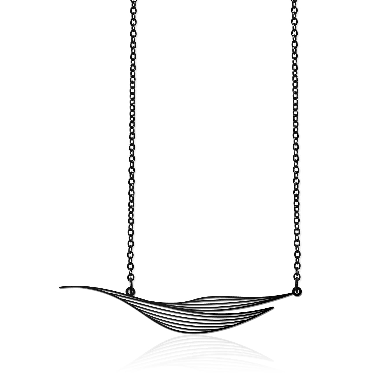 RIPPLE PENDANT SMALL BLACK WITH CHAIN