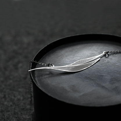 RIPPLE PENDANT SMALL SILVER WITH CHAIN