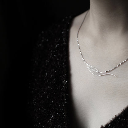 RIPPLE PENDANT SMALL SILVER WITH CHAIN