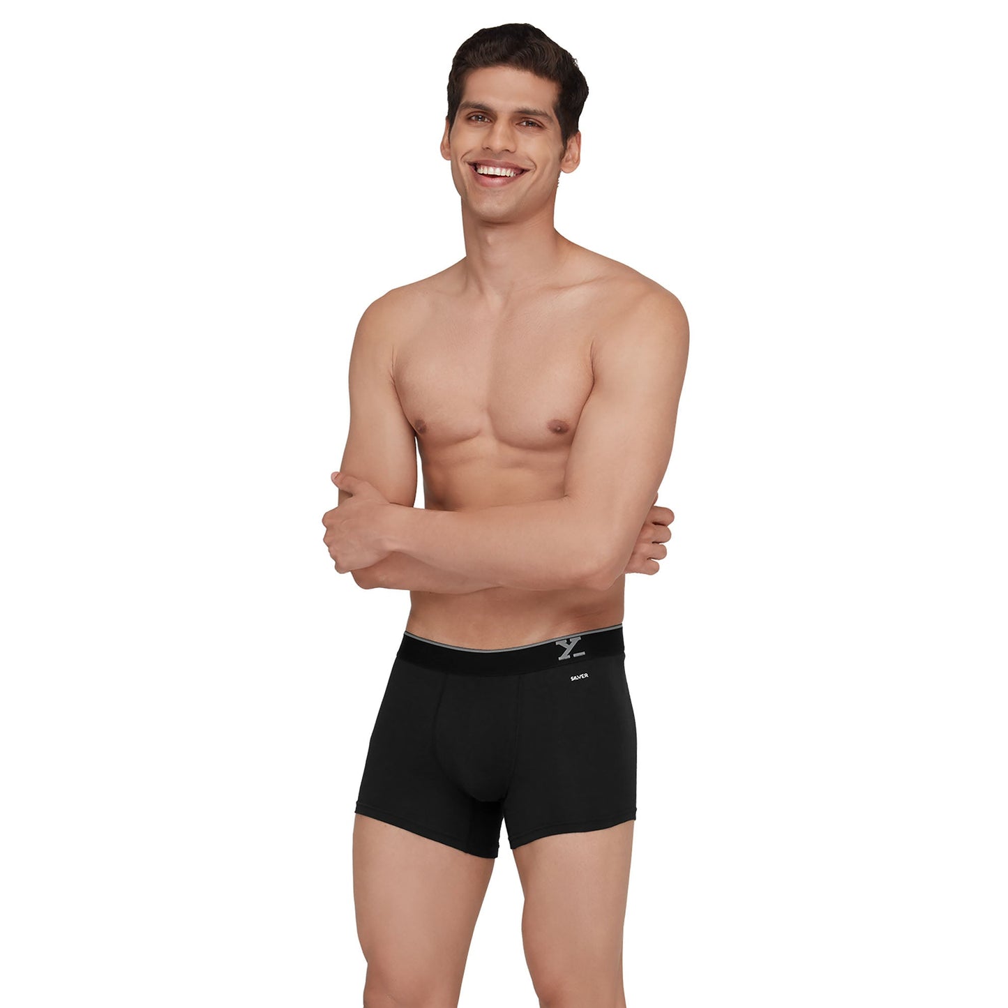 SINGLE - AERO SILVER COTTON TRUNKS HIGH PERFORMANCE BLACK KNIGHT